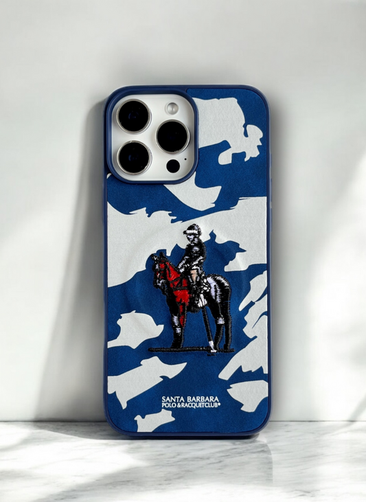 Santa Barbara Blue White Camo Embroidered MagSafe Compatible Case