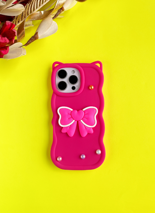 Pink BowTied Babe Sling Phone Case With Lanyard