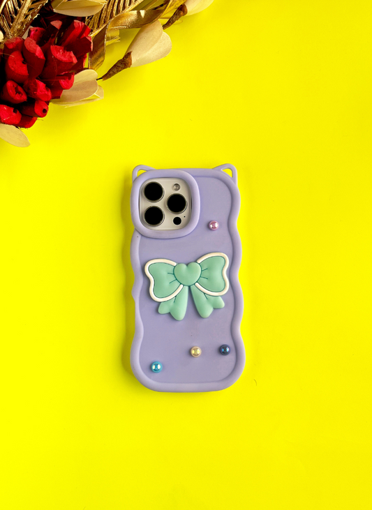 Lavender BowTied Babe Sling Phone Case With Lanyard