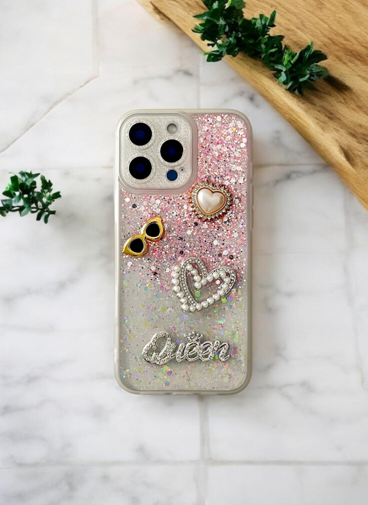 Glitter Queen Phone Case In Pink Color