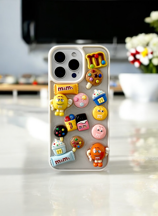 White ChocoMania M&M Candy Phone Case