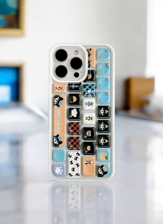 Blue White Kawaii Keypop Phone Case