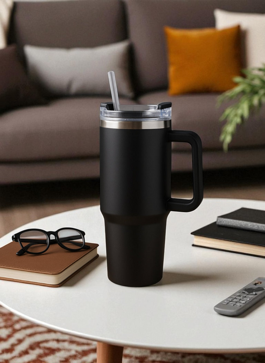 Stainless Steel Tumbler (1200mL) with Handle and Straw