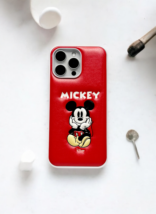 Mickey Mouse Red Edition – Soft Leather Texture Phone Case