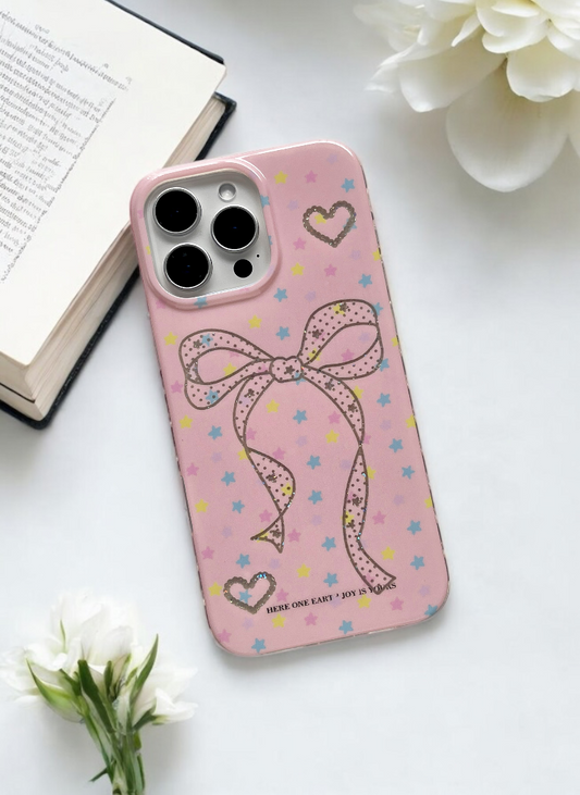 Sweetheart Love Ribbon Pretty Pink Case With Charm