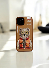 Nimmy Brown Bear Embroidery Case for iPhone 15