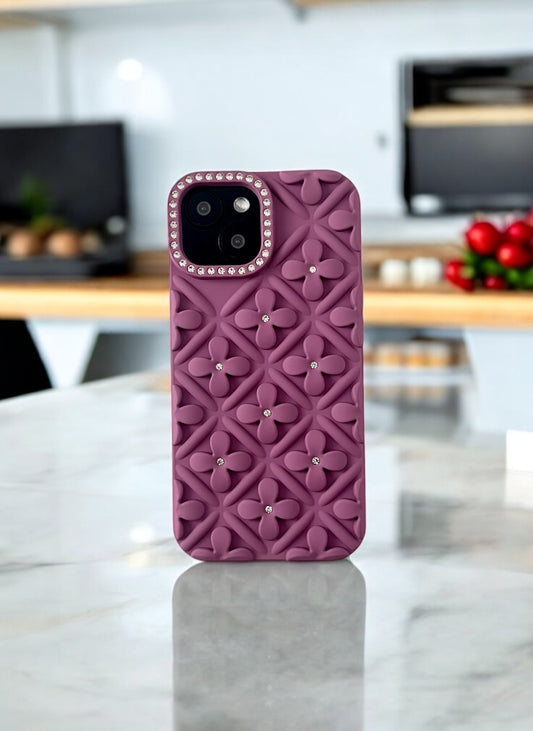 Rose Taupe Blossom 3D Case for iPhone 15