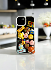White ChocoMania M&M Candy Case for iPhone 15
