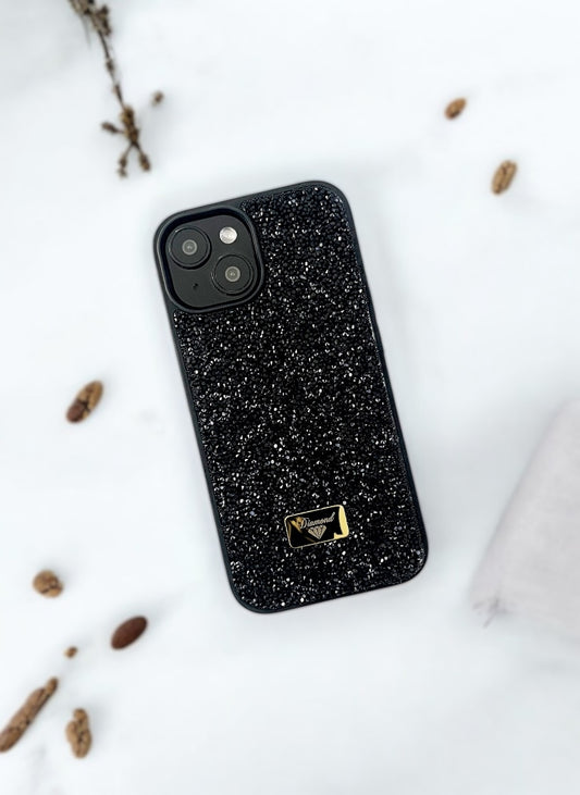 Black Crystal Glitter Bae Case for iPhone 15
