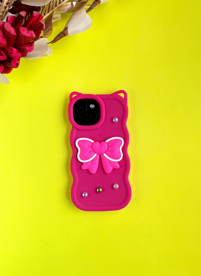 Pink BowTied Babe Sling Case for iPhone 15