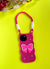 Pink BowTied Babe Sling Case for iPhone 15