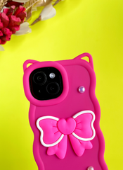 Pink BowTied Babe Sling Case for iPhone 15