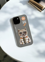 Nimmy Grey Cat Embroidery Case for iPhone 11