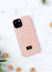 Soft Pink Crystal Glitter Bae Case for iPhone 15 Pro Max