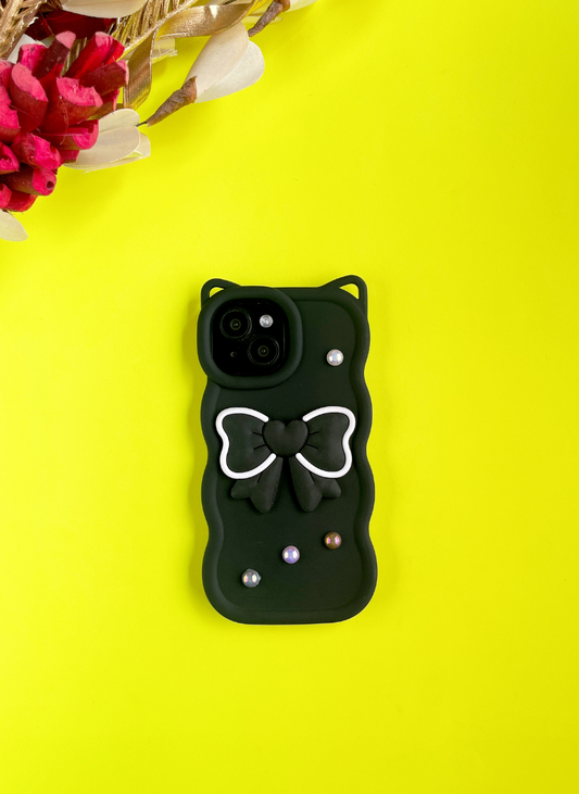 Black BowTied Babe Sling Case for iPhone 15