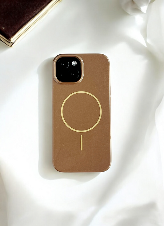 Brown Solid Silicone Case for iPhone 15