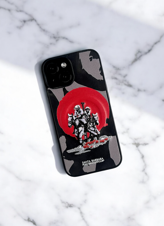 Santa Barbara Black Grey Camo Case for iPhone 15
