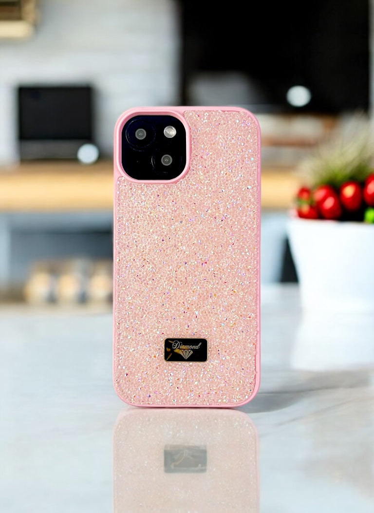 Soft Pink Crystal Glitter Bae Case for iPhone 15 Pro Max