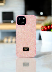 Soft Pink Crystal Glitter Bae Case for iPhone 15 Pro Max