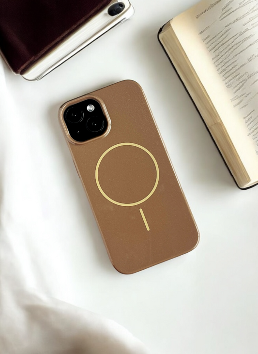 Brown Solid Silicone Case for iPhone 15