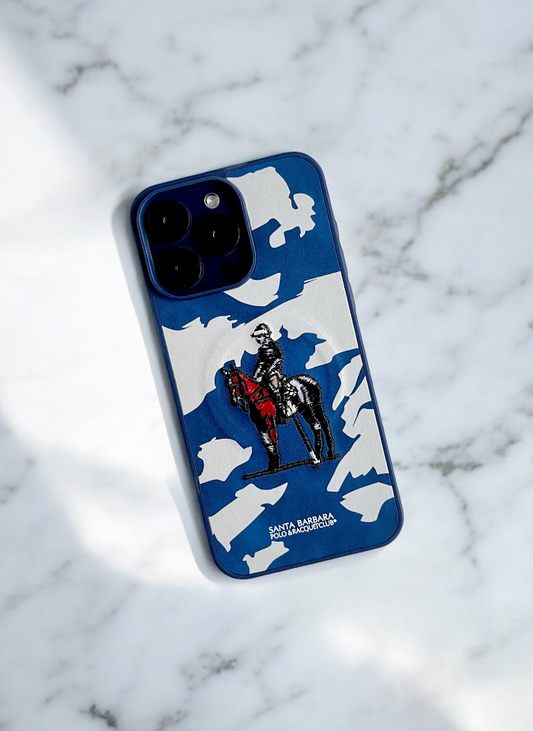 Santa Barbara Blue White Camo Case for iPhone 15 Pro Max