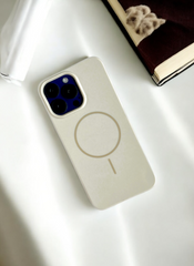 Cream Solid Silicone Case for iPhone 16 Pro