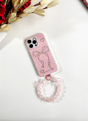 Sweetheart Love Ribbon Case with Charm for iPhone 15 Pro Max