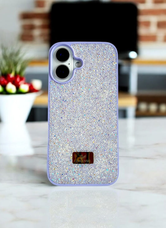 Lavender Crystal Glitter Bae Case for iPhone 16 Plus