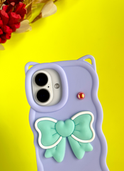 Lavender BowTied Babe Sling Case for iPhone 16 Plus