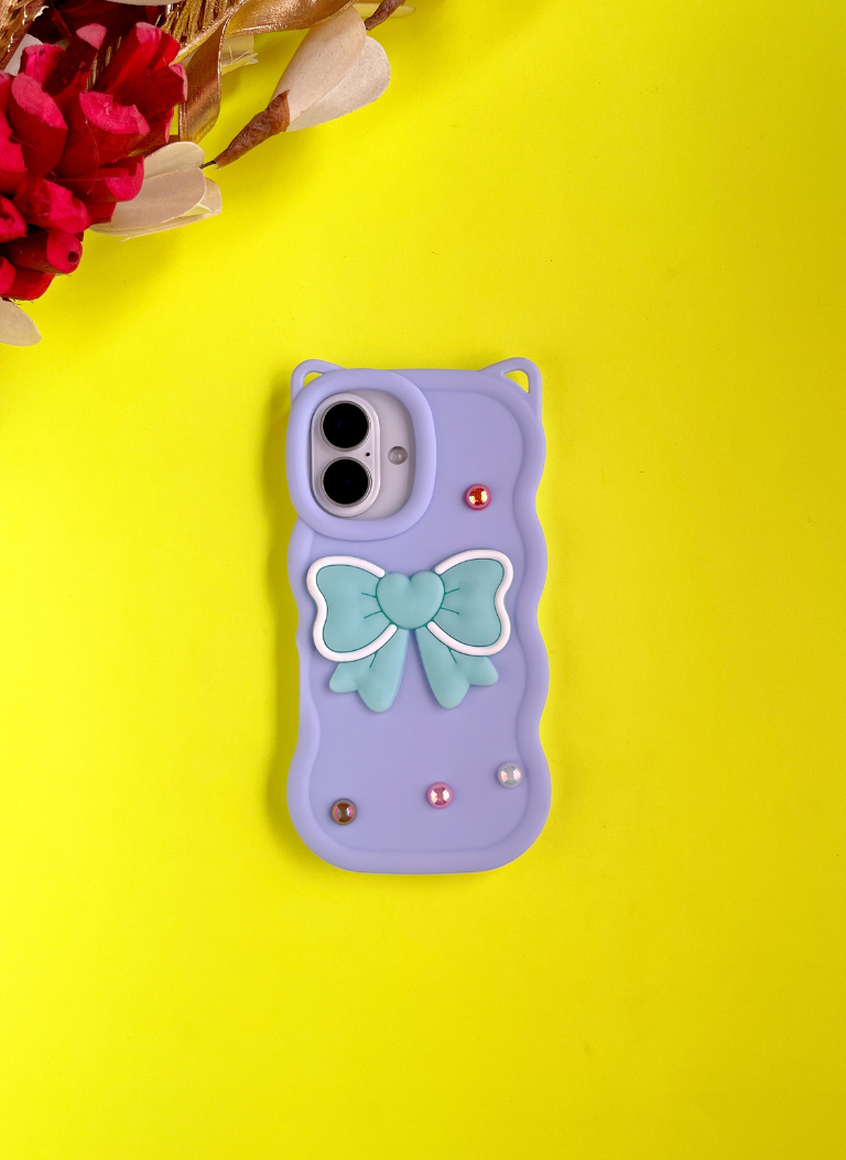 Lavender BowTied Babe Sling Case for iPhone 16 Plus