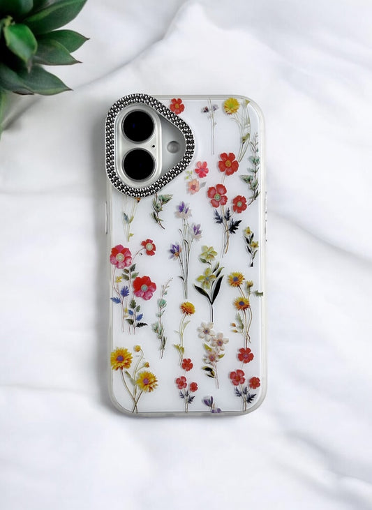 Colorful Wildflowers Floral Case for iPhone 16 Plus