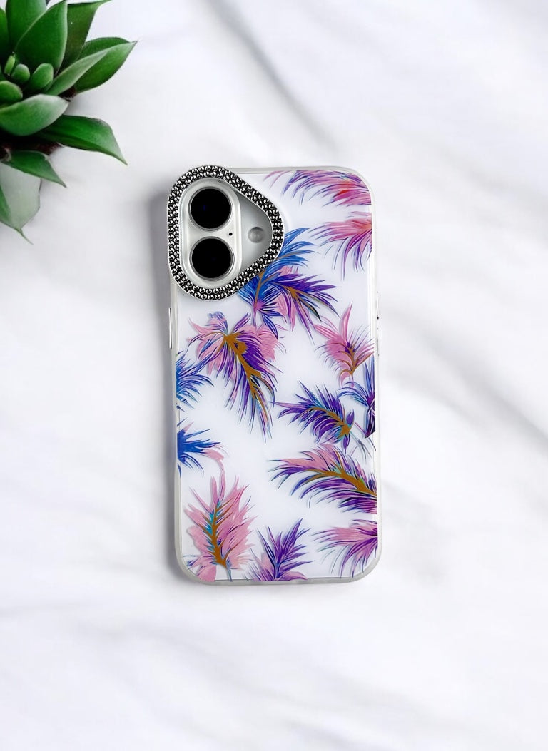 Pink and Purple Floral Case for iPhone 16 Plus