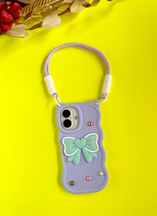 Lavender BowTied Babe Sling Case for iPhone 16 Plus
