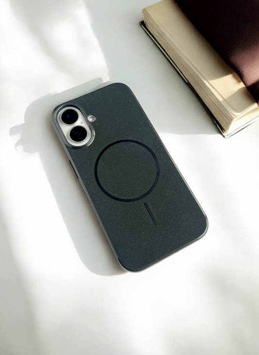 Black Solid Silicone Case for iPhone 16 Plus