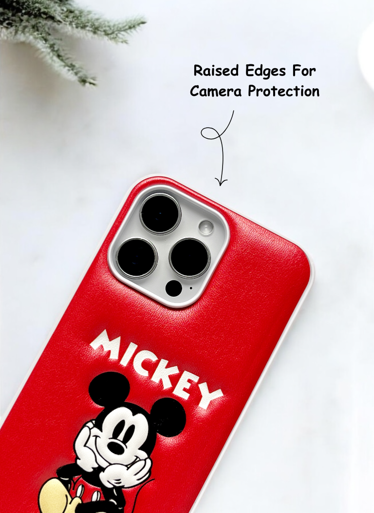 Mickey Mouse Red Edition Soft Leather Texture Phone Case Buzz Street Mickey Mouse Red Edition Soft Leather Texture Phone Case Buzz Street