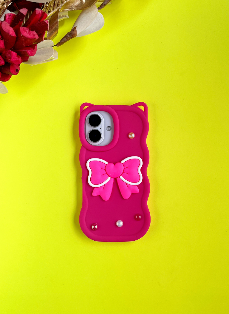 Pink BowTied Babe Sling Case for iPhone 16 Plus