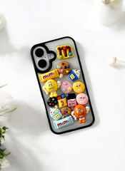 Black ChocoMania M&M Candy Case for iPhone 16 Plus