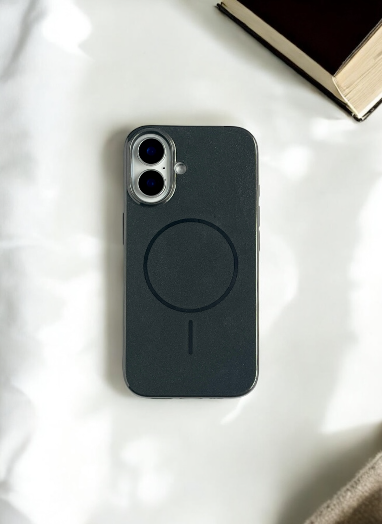 Black Solid Silicone Case for iPhone 16 Plus
