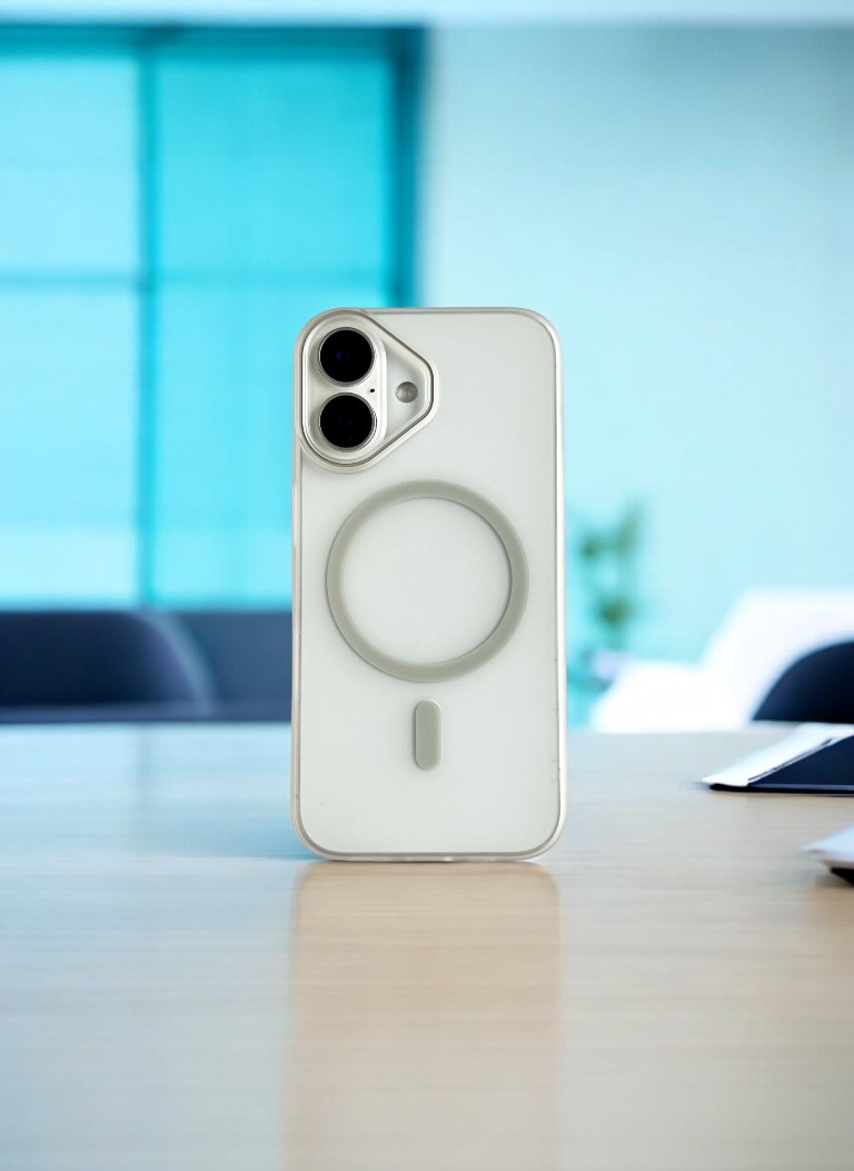 Silver Ring Clear Case with Anti Yellow Protection for iPhone 16