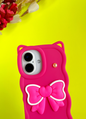 Pink BowTied Babe Sling Case for iPhone 16 Plus