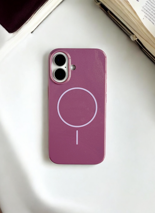 Plum Solid Silicone Case for iPhone 16 Plus