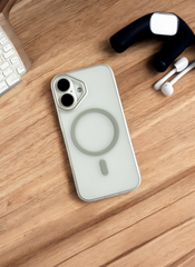 Silver Ring Clear Case with Anti Yellow Protection for iPhone 16
