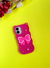Pink BowTied Babe Sling Case for iPhone 16 Plus