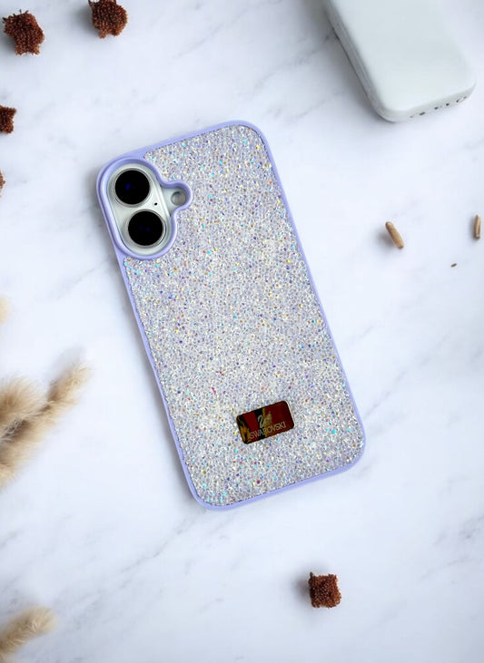 Lavender Crystal Glitter Bae Case for iPhone 16 Plus