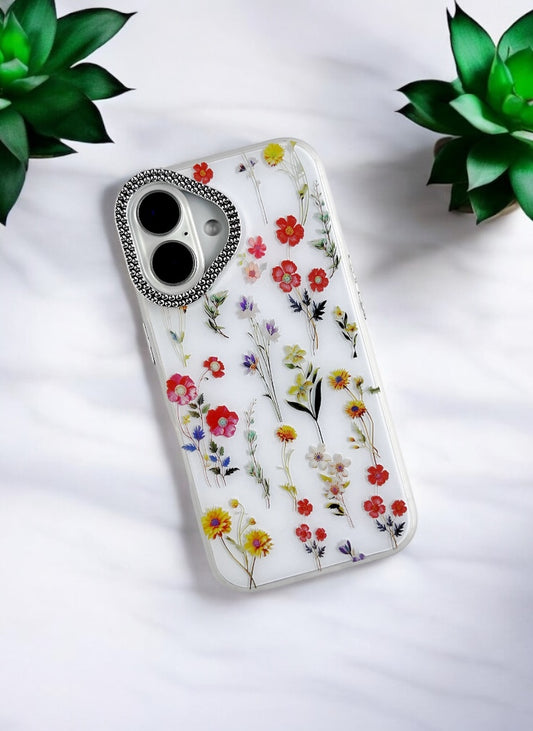 Colorful Wildflowers Floral Case for iPhone 16 Plus