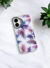 Pink and Purple Floral Case for iPhone 16 Plus