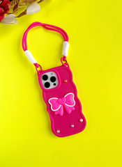 Pink BowTied Babe Sling Case for iPhone 16 Pro