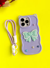 Lavender BowTied Babe Sling Case for iPhone 16 Pro