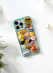 Cyan ChocoMania M&M Candy Case for iPhone 16 Pro