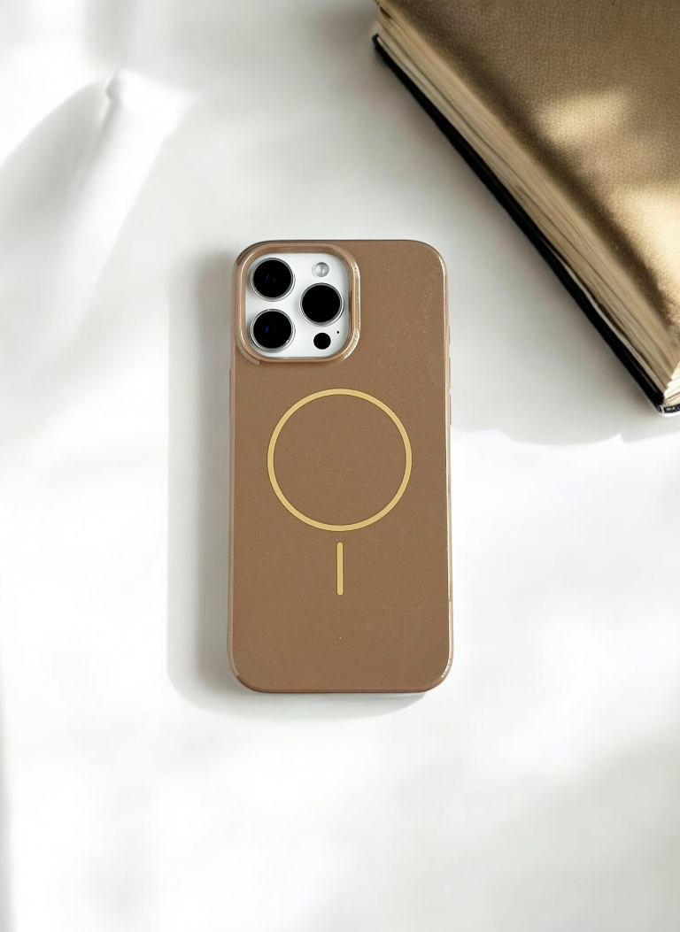 Brown Solid Silicone Case for iPhone 15 Pro Max